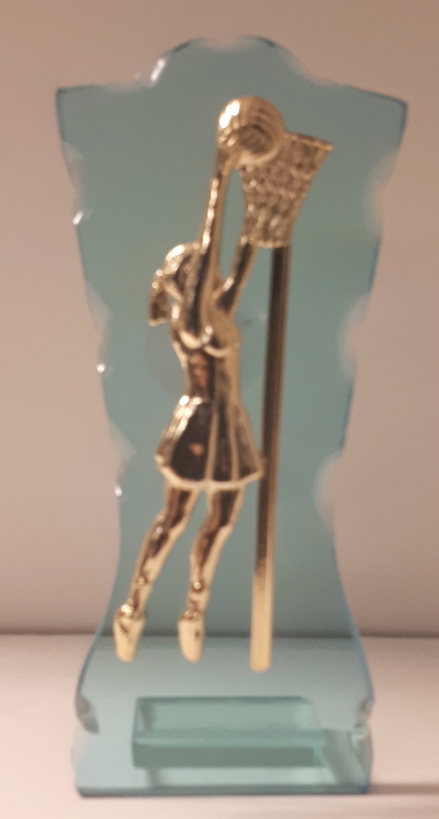 GLU-KO01 Glasstandaard met kunststof korfbalster Goud LAATSTE OP=OP!!